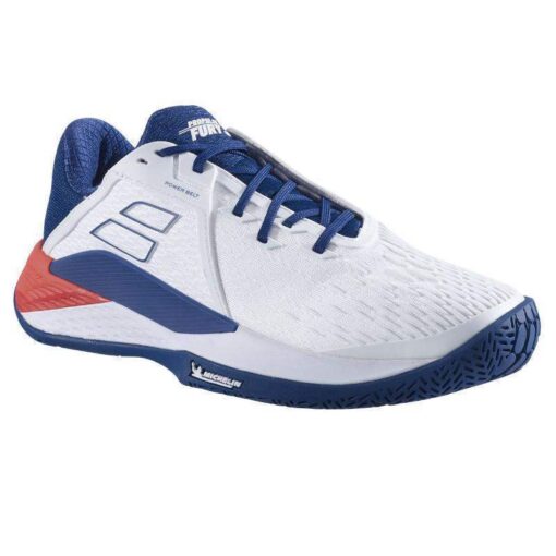 Babolat Propulse Fury 3 White Blue Red Padel Shoe